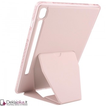 Dirbtinės odos nugarėlė su sulankstomu magnetiniu laikikliu - rausvas (Samsung Tab S9 (SM-X710-SM-X716/Tab S9 Fe (X510-X516B/Tab S10 Fe/Tab S10 Lite) Dirbtinės odos nugarėlė su sulankstomu magnetiniu laikikliu - rausvas (Samsung Tab S9 (SM-X710-SM-X716/Tab S9 Fe (X510-X516B/Tab S10 Fe/Tab S10 Lite)